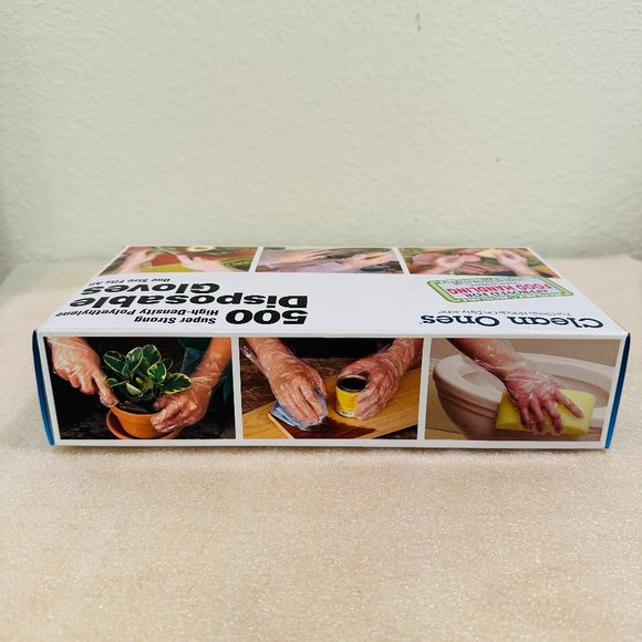 🧤 New 🧤 Clean Ones Disposable HDPE Poly Gloves, One Size Fits All - 500ct - Picture 6 of 6